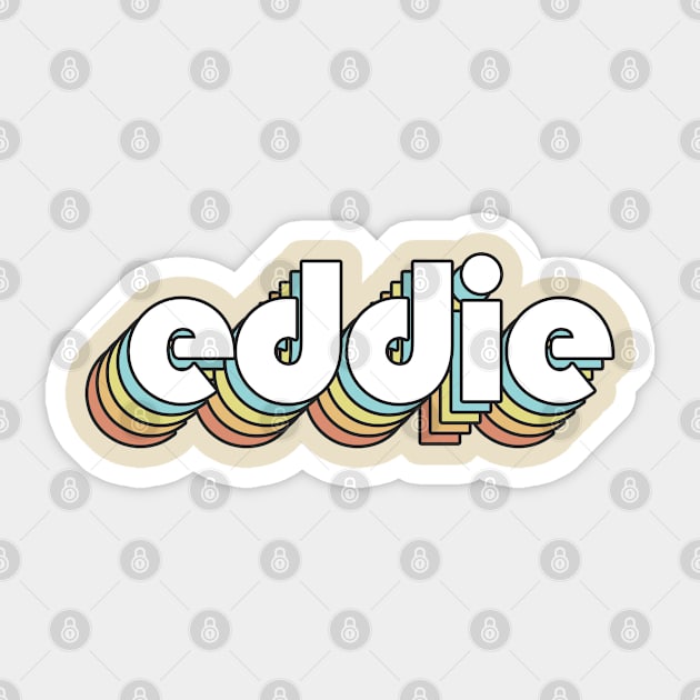 Eddie - Retro Rainbow Typography Faded Style Sticker by Paxnotods
